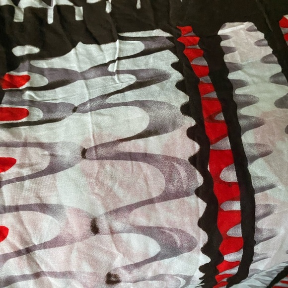 Desigual Foulard Soft Afrika Love Multicolor Graphic Raw Hem Large Limited Scarf - Picture 9 of 12